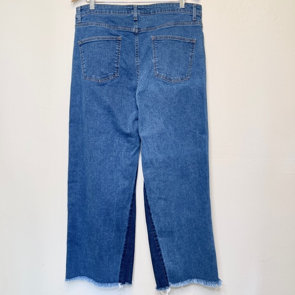 ASOS | Two Toned High Waisted Wide Legged Gaucho Jeans - Picture 3 of 12